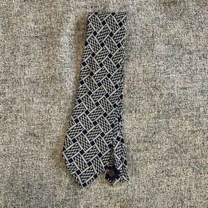 Valentino Silk Navy and Cream Tie